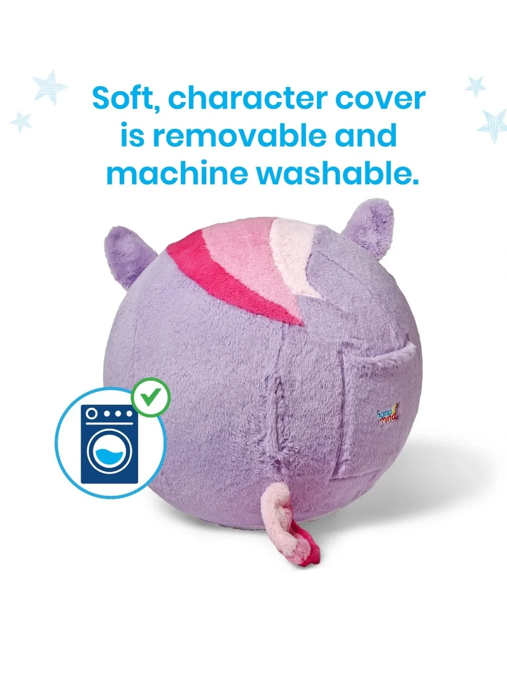 BubblePlush Yoga Ball Buddy for Kids hand2mind Exercise Rhyla the Unicorn